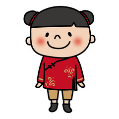 チャイナ服を着た子供（女の子）