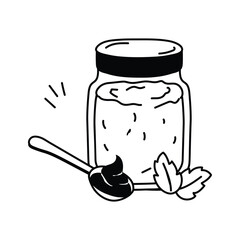 An icon of a jar of creamy chocolate jam for bread and desserts