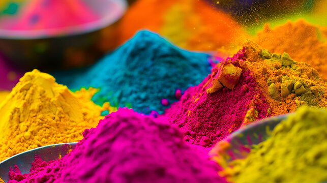 Happy Holi Poster art. A joyous Holi festival scene.