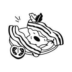 An icon of bacon in hand drawn style, ready to use icon 