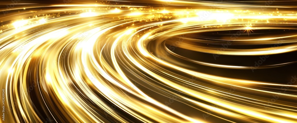 Fototapete a dynamic swirl of golden light creating an abstract, luminous effect.