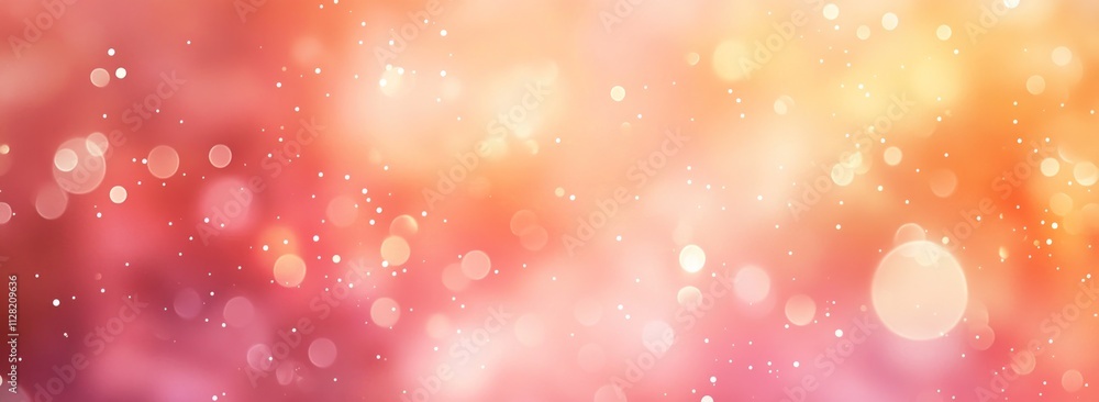 Poster a soft, dreamy background with bokeh effects in warm colors.