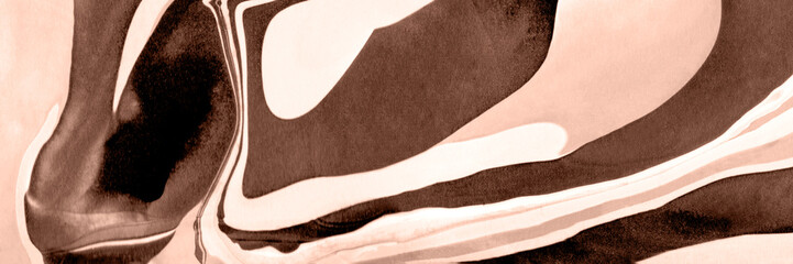 The texture of marble. Abstract background, made in the technique of fluid art. Demonstrating the colors of 2025 - Mocha Mousse