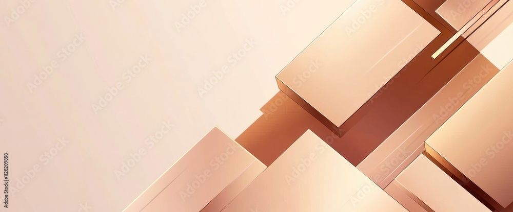 Poster Abstract geometric design with soft colors and layered shapes.