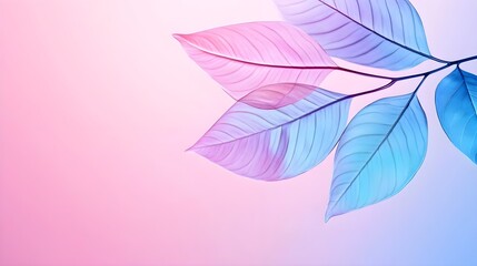 pastel pink & blue leaves background - pastel colors