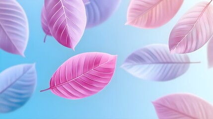 pastel pink & purple falling leaves background - pastel colors