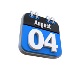 3D Calendar August Date 04