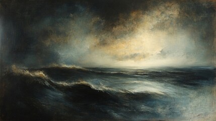 Obraz premium Dark Stormy Sea Under a Dramatic Sky