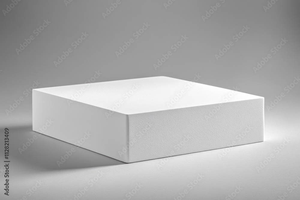 Aufkleber a simple white box on a neutral background, emphasizing minimalism and design.
