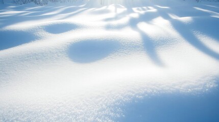 Obraz premium Snowy Landscape With Tree Shadows Cast On White Surface