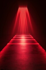 Minimalistic neon green red lines on a dark background, in a simple and elegant style