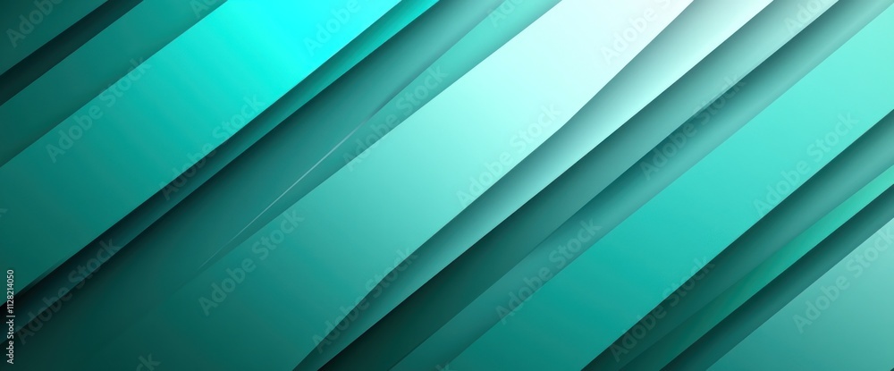 Poster Abstract teal gradient with smooth lines and curves, creating a modern, digital aesthetic.