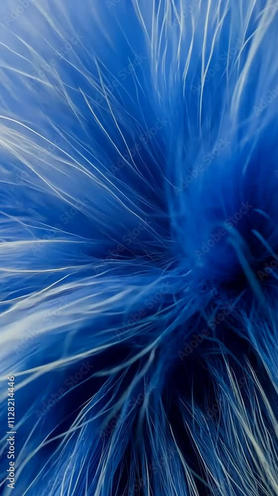 Poster bright blue and white textured fibers create a striking visual impact in a close-up view