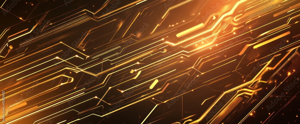 Leinwandbilder Abstract digital design with glowing lines and circuitry patterns.