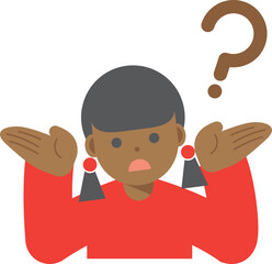 考える、疑問に思う、わからない女性のイラスト