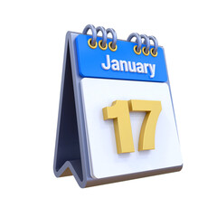 3D Calendar January Date 17