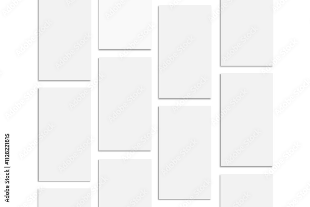 Wall mural social media stories interface mockup. mobile app page template design presentation for user carouse