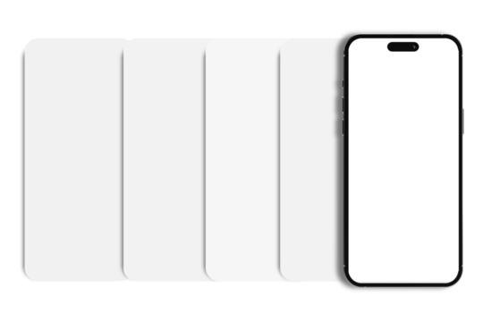 Smartphone mockup and social media stories interface mockup. Social media mobile app page template design for user carousel stories feed. App interface frame template presentation on social network