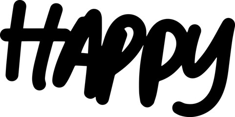 happy typo hand lettering