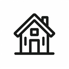Real estate home icon flat line on white background