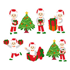 Kids Wearing Cow Outfit when Christmas Illustration