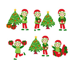 Kids Wearing Frog Outfit when Christmas Illustration