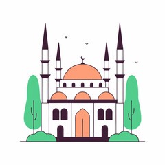 Elegant Mosque Illustration for Ramadan Designs