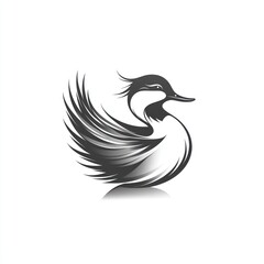 Obraz premium Elegant stylized greyscale bird illustration.