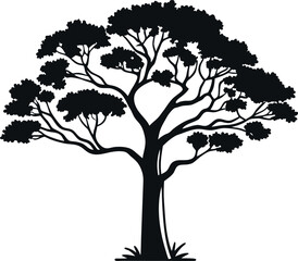 Obraz premium Monochrome Tree Silhouette for Environmental Campaigns