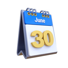 3D Calendar June  Date 30