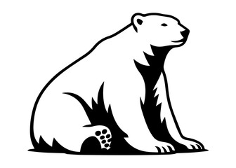 Obraz premium Polar Bear Silhouette Vector Illustration