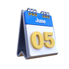 3D Calendar June  Date 05