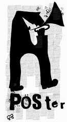 Symbolic image of a person who plays the trumpet