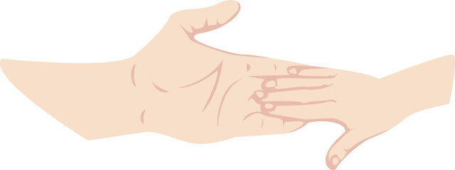 Parent and Child Hands Illustration of Care and Connection