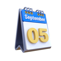 3D Calendar September Date 05