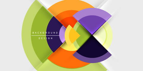 Obraz premium Circle and semi circle geometric background. Vector Illustration For Wallpaper, Banner, Background, Card, Book Illustration, landing page