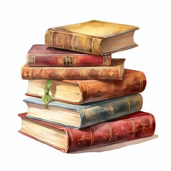 A stack of vintage books with varied colors and textures, showcasing the beauty of literature and the art of reading.