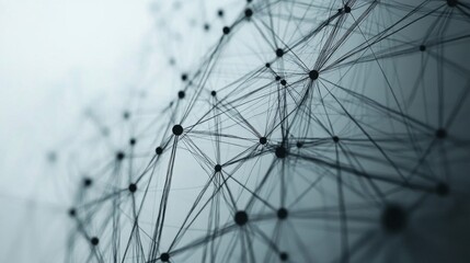 Obraz premium Abstract Network Nodes Connected By Thin Lines
