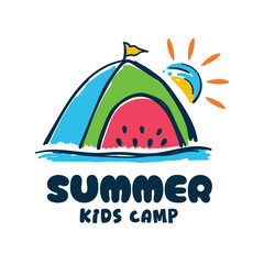 Summer kid camp icon or symbol vector illustration