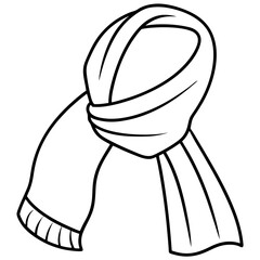 scarf outline coloring book page line art vector illustration 