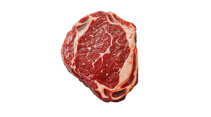 Obraz premium PNG, Steak. Meat Long, pieces of raw meat, isolated on a white background, created with Generative AI technology.