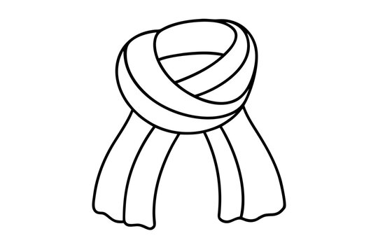 black and white scarf clip art preview