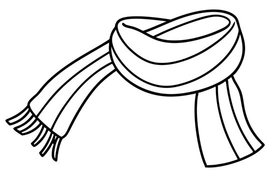 recommend clip art: scarf outline coloring book page line art vector illustration 