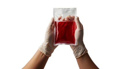 PNG, world blood donation month, isolated on white background, created and generated by AI technology.