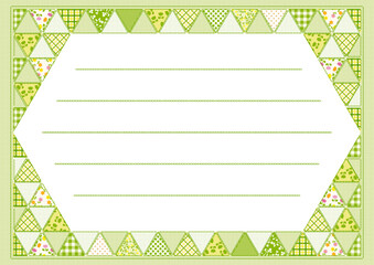 三角パッチワークフレーム_グリーン系