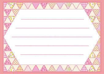 三角パッチワークフレーム_ピンク系