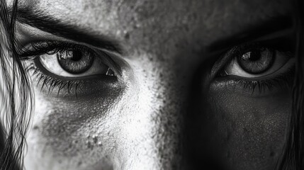 Intense Gaze A Black And White Portrait Of A Woman
