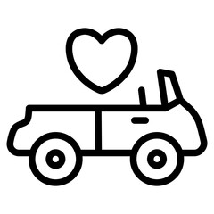 Wedding car Line Icon