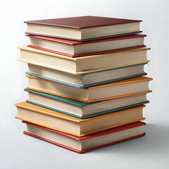 Stacked Books Isolated on White Background