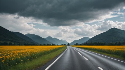 Naklejka premium a long road